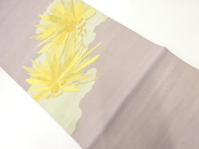 アンティーク　綴れ松葉模様織り出し袋帯(材料)